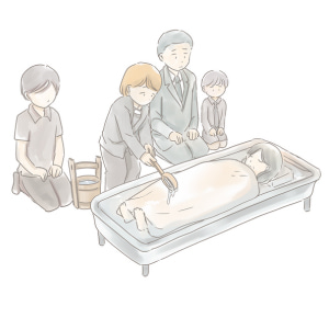 有限会社統美の湯灌アニメーション動画『産湯の恩返し』湯灌のシーン