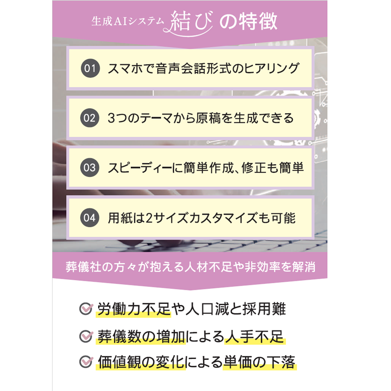 株式会社ジャパン唐和の生成AIシステム「結び」の特徴
