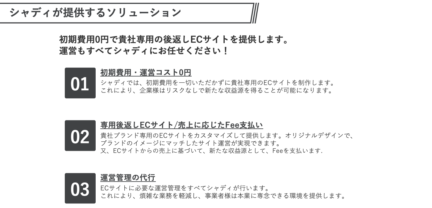 シャディが提供するソリューション
