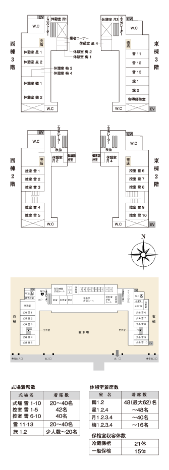 町屋斎場 館内図