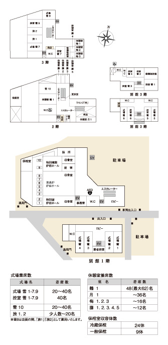 落合斎場　館内図